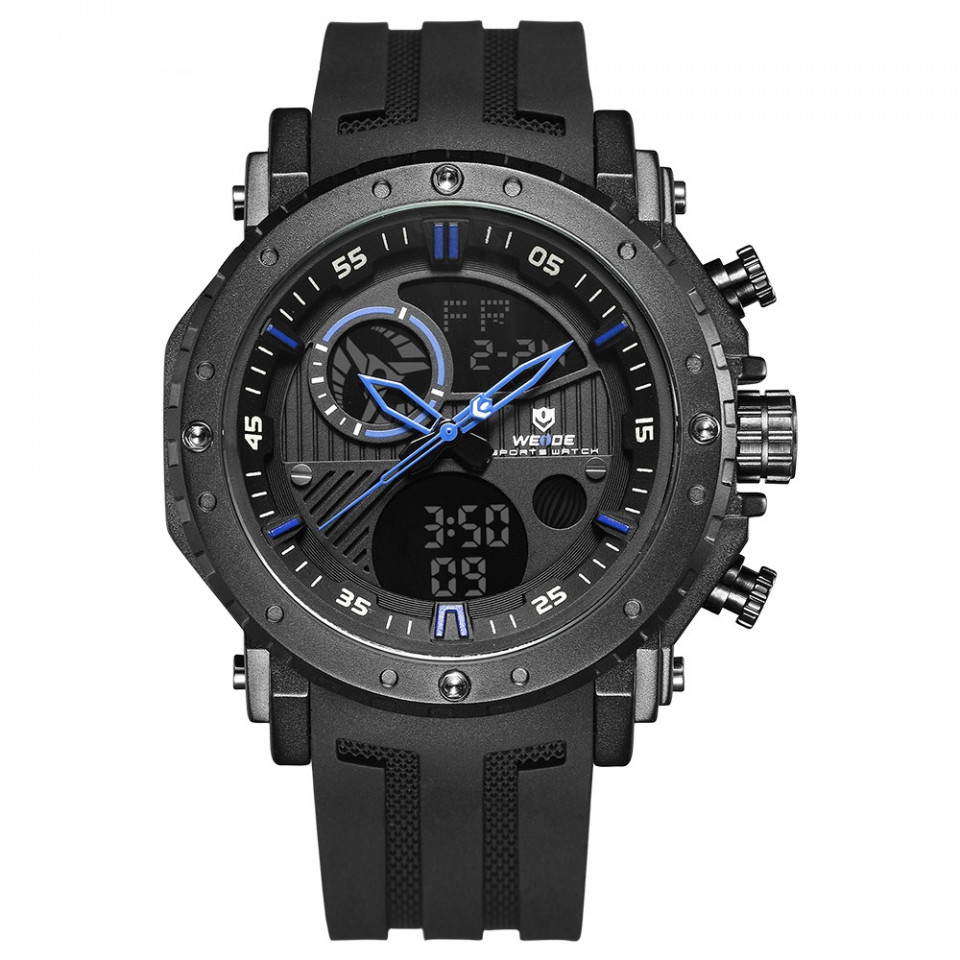 Ceas WEIDE, Quartz, Casual Sport, Albastru, Curea Silicon, WH6903-4C