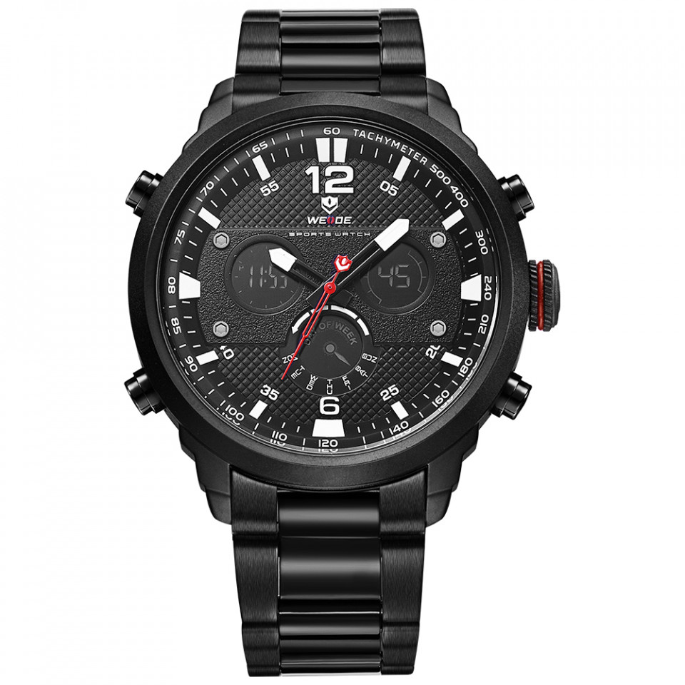 Ceas WEIDE, Quartz, Casual Sport, Negru, WH6303B-1C