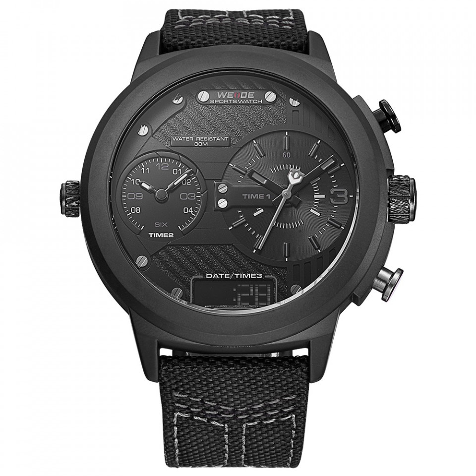 Ceas WEIDE, Quartz, Casual Sport, Negru, WH6405B-5C