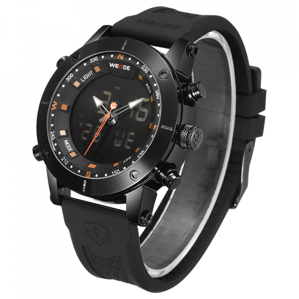 Ceas WEIDE, Quartz, Casual Sport, Orange, Curea Silicon, WH6309B-5C - 1 | YEO