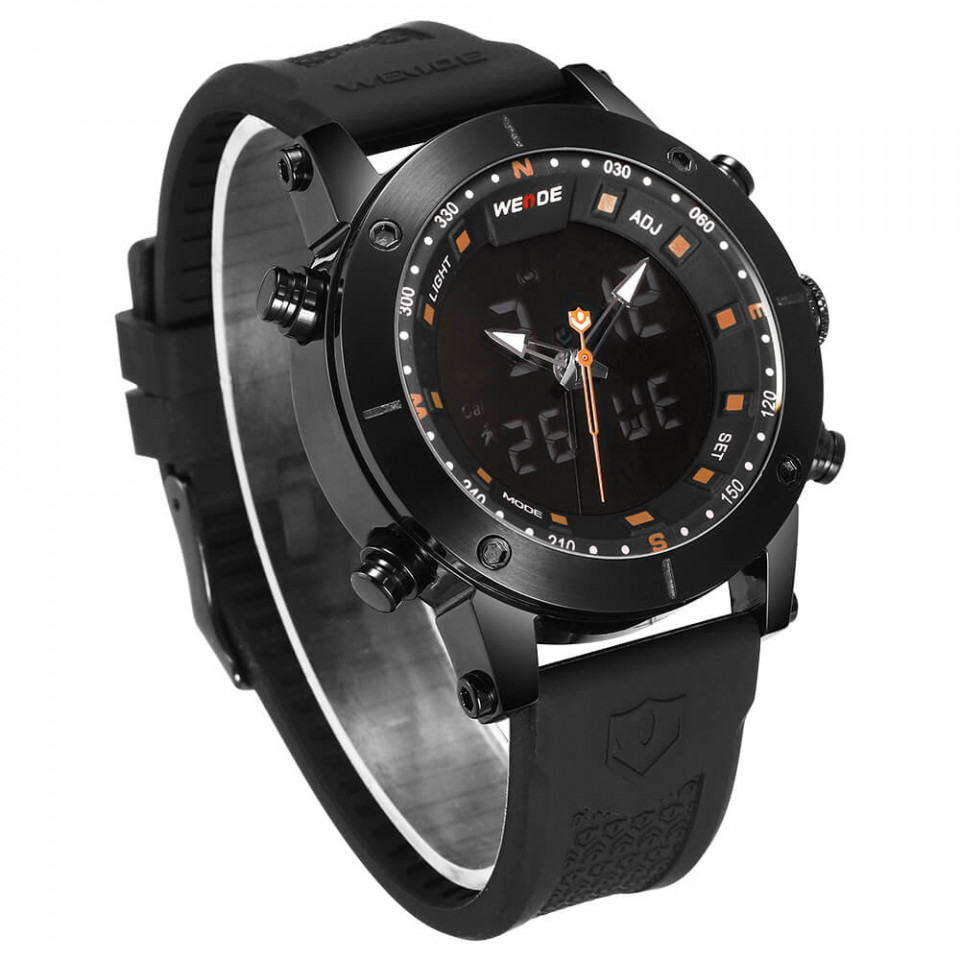 Ceas WEIDE, Quartz, Casual Sport, Orange, Curea Silicon, WH6309B-5C - 2 | YEO