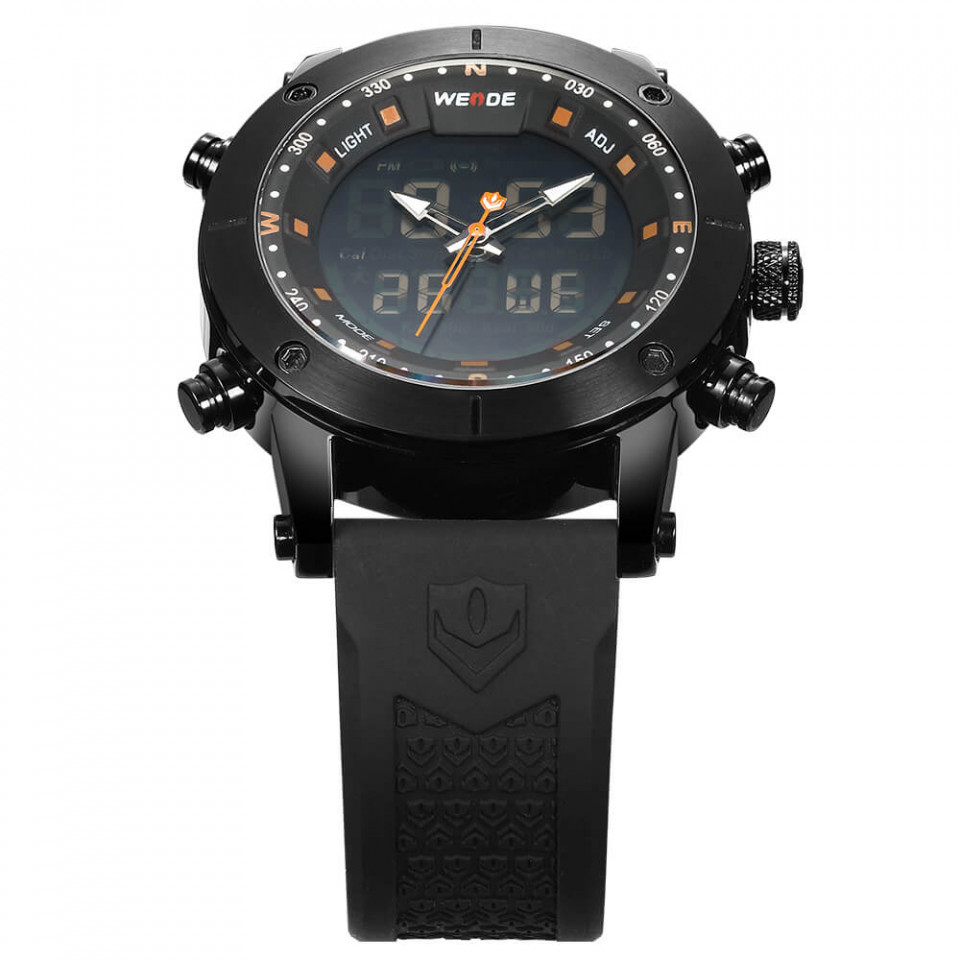 Ceas WEIDE, Quartz, Casual Sport, Orange, Curea Silicon, WH6309B-5C - 3 | YEO