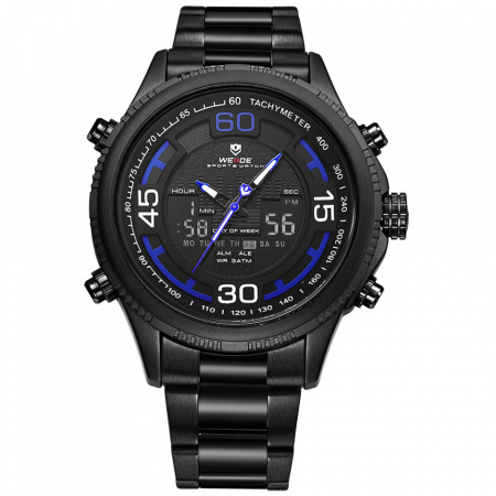 Ceas WEIDE, Quartz, Casual Sport, Albastru, Curea Metalica, WH6306B-4C