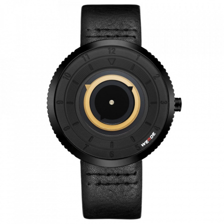 Ceas WEIDE, Quartz, Fashion, Galben, Curea Piele, WD006B-2C