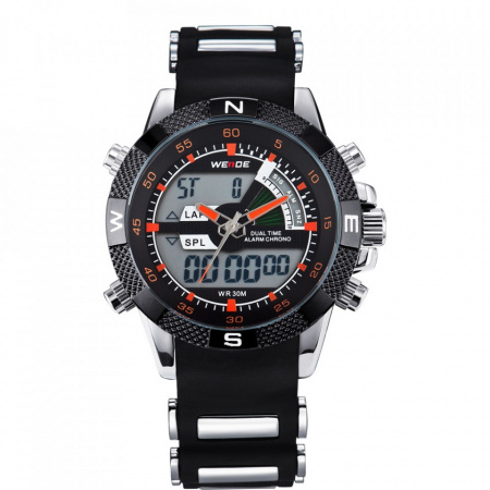 Ceas WEIDE, Quartz, Casual Sport, Orange, Curea Silicon, WH1104-10C