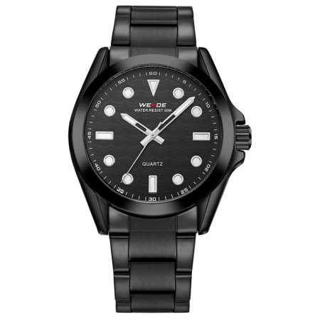 Ceas WEIDE, Quartz, Clasic, Negru, Curea Metalica, WH802B-1C