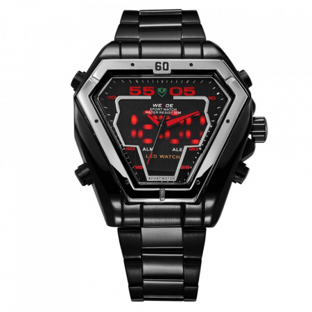 Ceas WEIDE, Quartz, Fashion, Rosu, Curea Metalica, WH1102B-2C