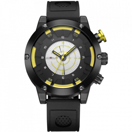 Ceas WEIDE, Quartz, Casual Sport, Galben, Curea Piele, WH6301B-3C