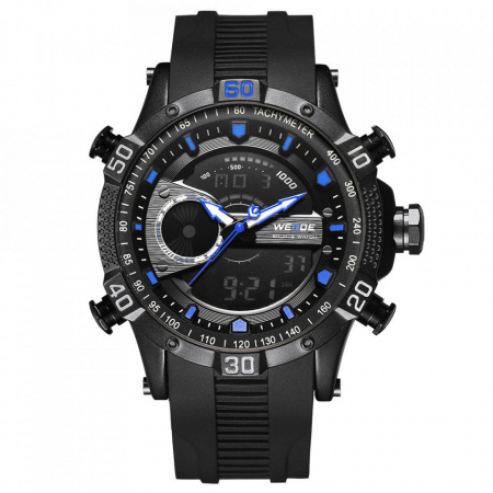 Ceas WEIDE, Quartz, Casual Sport, Albastru, Curea Silicon, WH6902B-9C