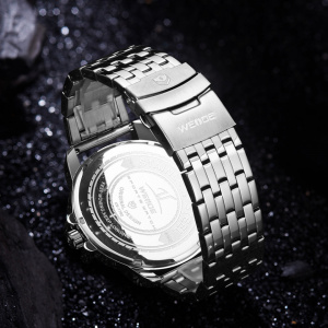 Ceas WEIDE, Quartz, Casual Sport, Alb, Curea Metalica, UV1702-2C