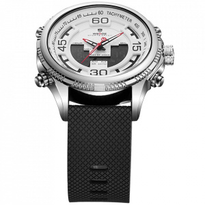 Ceas WEIDE, Quartz, Casual Sport, Alb, Curea Silicon, WH6306-4C