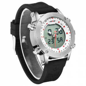Ceas WEIDE, Quartz, Casual Sport, Alb, Curea Silicon, WH6309-2C