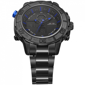 Ceas WEIDE, Quartz, Casual Sport, Albastru, Curea Metalica, WH6108B-4C