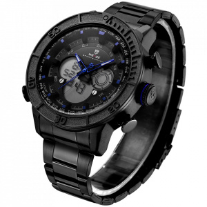 Ceas WEIDE, Quartz, Casual Sport, Albastru, Curea Metalica, WH6308B-4C