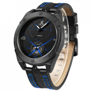 Ceas WEIDE, Quartz, Casual Sport, Albastru, Curea Piele, UV1703-4C