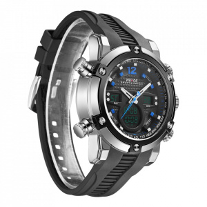 Ceas WEIDE, Quartz, Casual Sport, Albastru, Curea Silicon, WH5205-11C