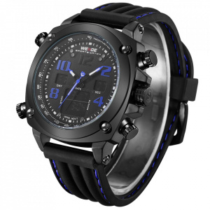 Ceas WEIDE, Quartz, Casual Sport, Albastru, Curea Silicon, WH5208B-4C