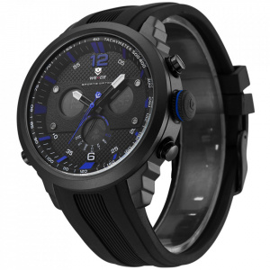 Ceas WEIDE, Quartz, Casual Sport, Albastru, Curea Silicon, WH6303B-8C