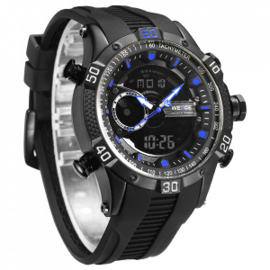Ceas WEIDE, Quartz, Casual Sport, Albastru, Curea Silicon, WH6902B-9C