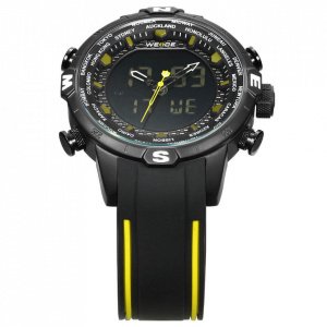 Ceas WEIDE, Quartz, Casual Sport, Galben, Curea Silicon, WH6310B-3C