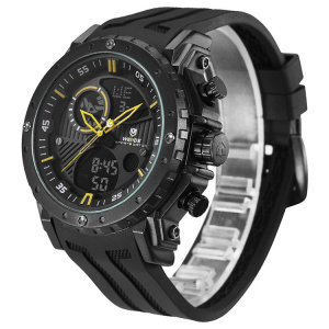 Ceas WEIDE, Quartz, Casual Sport, Galben, Curea Silicon, WH6903-3C