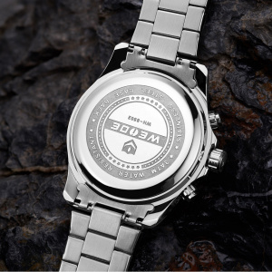 Ceas WEIDE, Quartz, Casual Sport, Negru, Curea Metalica, WH8502-1C