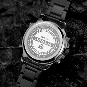 Ceas WEIDE, Quartz, Casual Sport, Negru, Curea Metalica, WH8503B-1C
