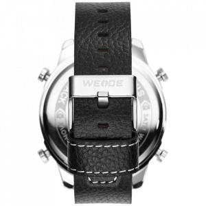 Ceas WEIDE, Quartz, Casual Sport, Negru, Curea Piele, WH6401-1C