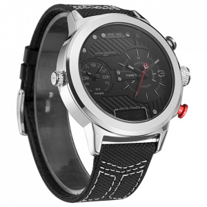Ceas WEIDE, Quartz, Casual Sport, Negru, Curea Piele, WH6405-1C