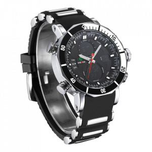 Ceas WEIDE, Quartz, Casual Sport, Negru, Curea Silicon, WH5203-7C