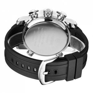 Ceas WEIDE, Quartz, Casual Sport, Negru, Curea Silicon, WH5205-7C