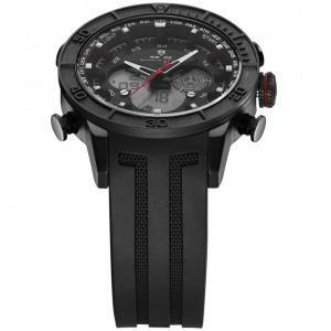 Ceas WEIDE, Quartz, Casual Sport, Negru, Curea Silicon, WH6308B-5C