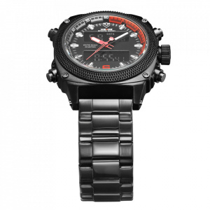 Ceas WEIDE, Quartz, Casual Sport, Rosu, Curea Metalica, WH7302B-2C