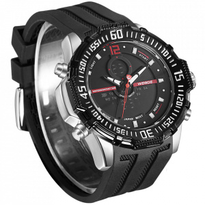 Ceas WEIDE, Quartz, Casual Sport, Rosu, Curea Silicon, WH6105-9C
