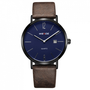 Ceas WEIDE, Quartz, Clasic, Albastru, Curea Piele, WD007B-1C