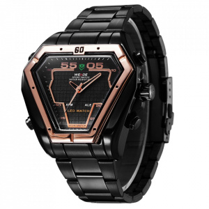 Ceas WEIDE, Quartz, Fashion, Orange, Curea Metalica, WH1102B-5C