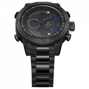 Ceas WEIDE, Quartz, Casual Sport, Albastru, Curea Metalica, WH5209B-4C