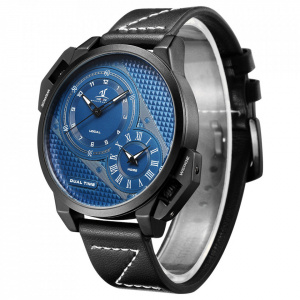 Ceas WEIDE, Quartz, Casual Sport, Albastru, Curea Piele, UV1706B-3C