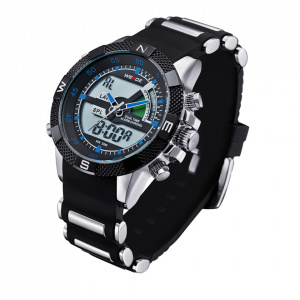 Ceas WEIDE, Quartz, Casual Sport, Albastru, Curea Silicon, WH1104-13C