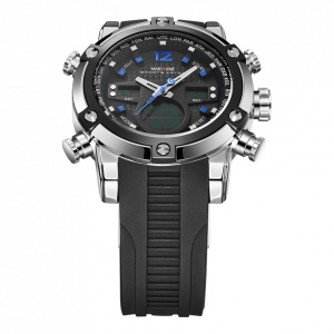 Ceas WEIDE, Quartz, Casual Sport, Albastru, Curea Silicon, WH5205-11C
