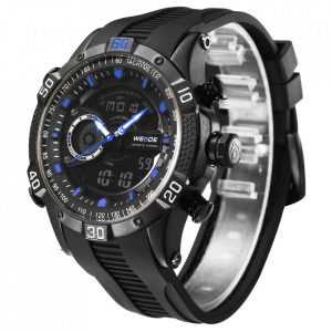 Ceas WEIDE, Quartz, Casual Sport, Albastru, Curea Silicon, WH6902B-9C