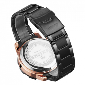 Ceas WEIDE, Quartz, Casual Sport, Auriu, Curea Metalica, WH8504B-3C