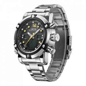 Ceas WEIDE, Quartz, Casual Sport, Galben, Curea Metalica, WH5205-4C