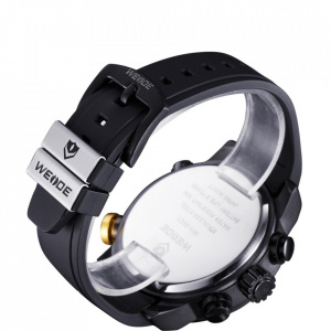 Ceas WEIDE, Quartz, Casual Sport, Galben, Curea Silicon, WH3401B-3C