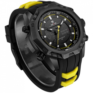 Ceas WEIDE, Quartz, Casual Sport, Galben, Curea Silicon, WH6406B-3C
