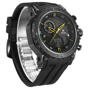 Ceas WEIDE, Quartz, Casual Sport, Galben, Curea Silicon, WH6903-3C