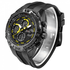 Ceas WEIDE, Quartz, Casual Sport, Galben, Curea Silicon, WH6909B-7C
