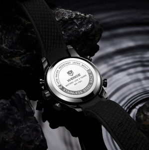 Ceas WEIDE, Quartz, Casual Sport, Galben, Curea Silicon, WH7301B-3C