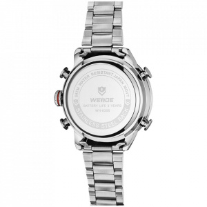 Ceas WEIDE, Quartz, Casual Sport, Negru, Curea Metalica, WH6308-1C
