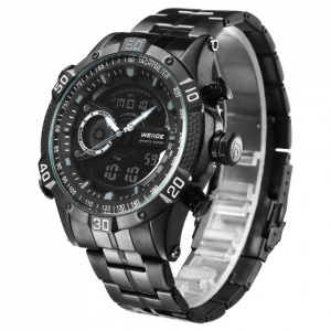 Ceas WEIDE, Quartz, Casual Sport, Negru, Curea Metalica, WH6902B-1C